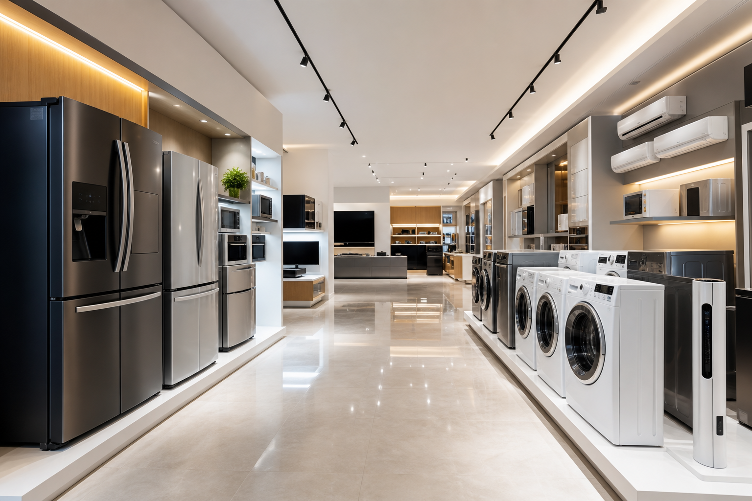Modern home appliance showroom interior