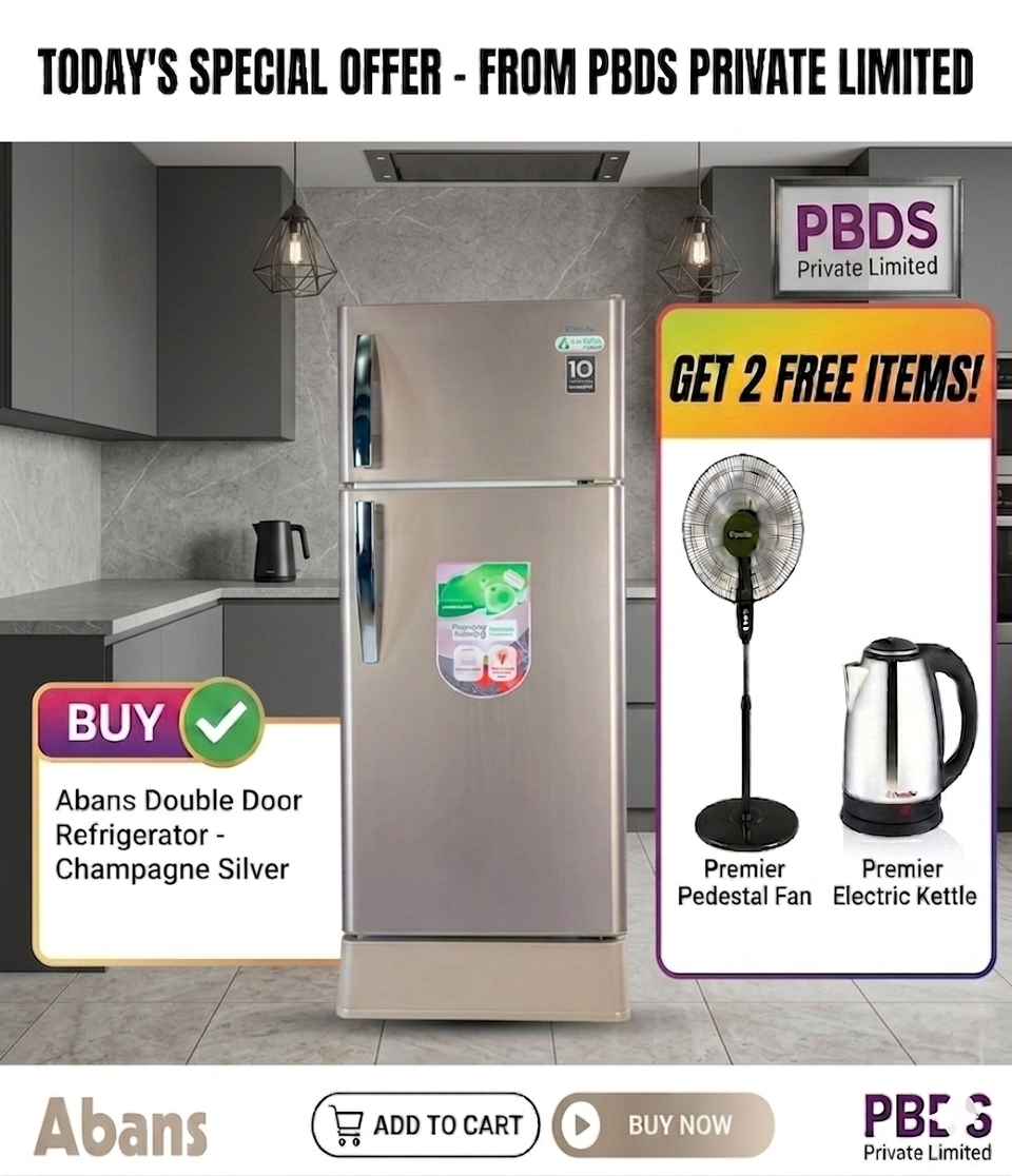 Abans Upgraded 190L Defrost DD Refrigerator - R600 Gas (Golden Brown) - ABLGPRO-205DD