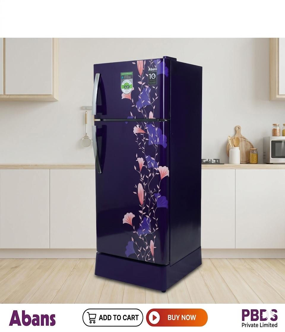 Abans 190L Defrost Green Pro Refrigerator - R600 Gas (Blue Floral) - ABLGPRO-205DD thumbnail 2
