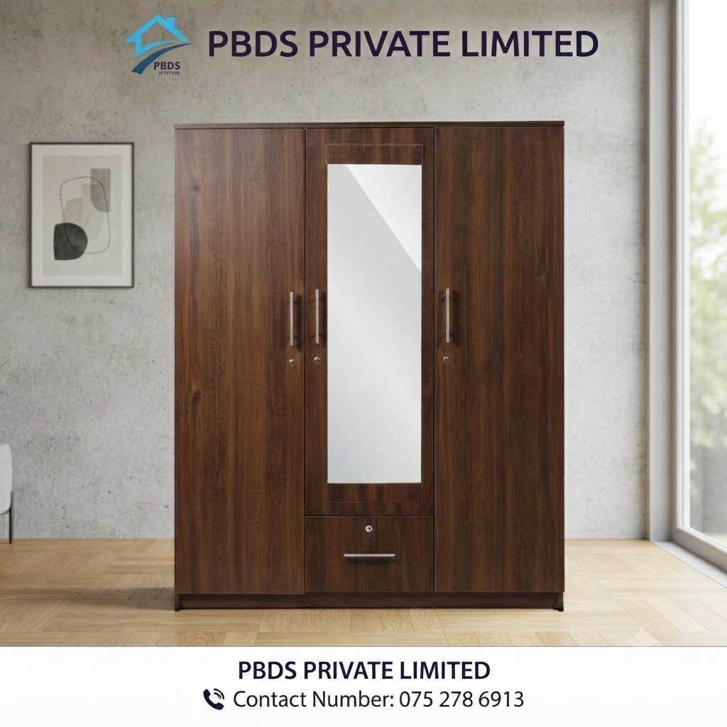 PBDS Wardrobes 6x5 - 16 inch 3 Door (With Mirror) MW36516M
