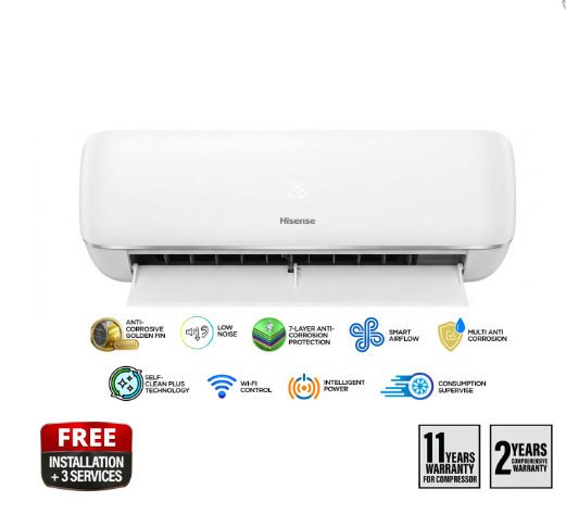 Hisense K Series 12000 BTU Inverter Air Conditioner – Wi-Fi AS-12TW4RYRKG05B thumbnail 3