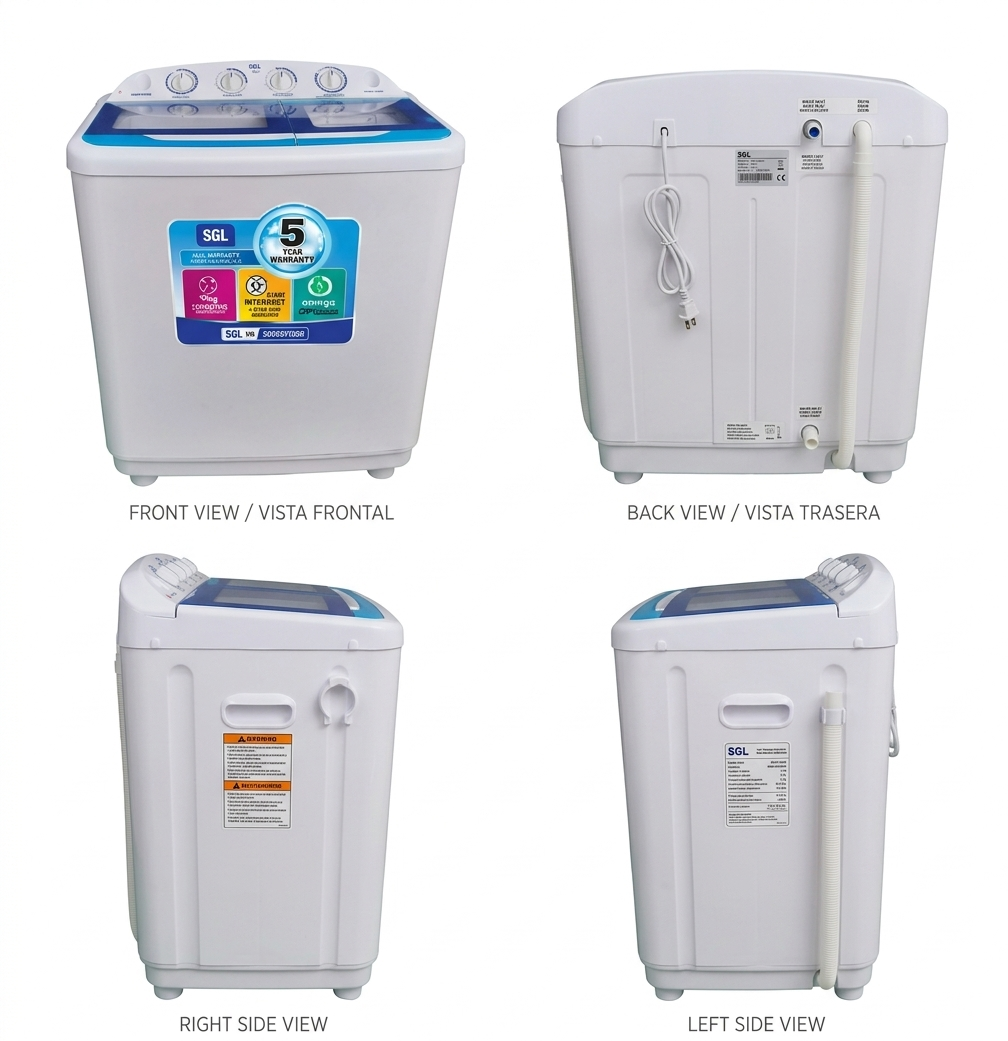 SGL 7KG SEMI AUTOMATIC WASHING MACHINE thumbnail 3