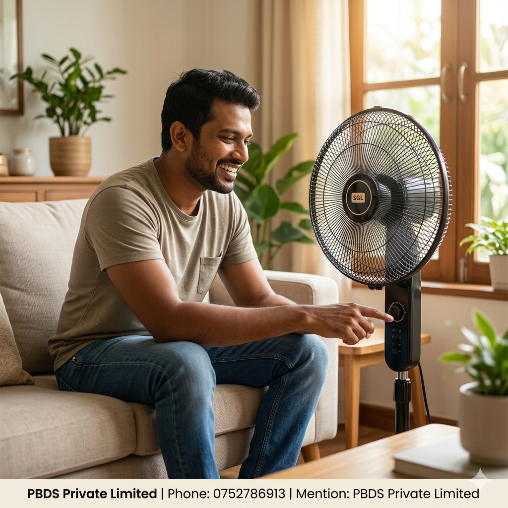 SGL 16 inch Anti-Rust Stand Fan A32C – Timer Function, Copper Motor, Black Finish SGLCABB03 thumbnail 2