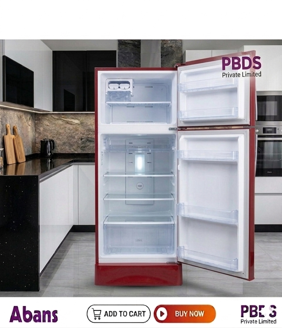 Abans 190L Defrost Green Pro Refrigerator - R600 Gas (Red Floral) - ABLGPRO-205DD thumbnail 3