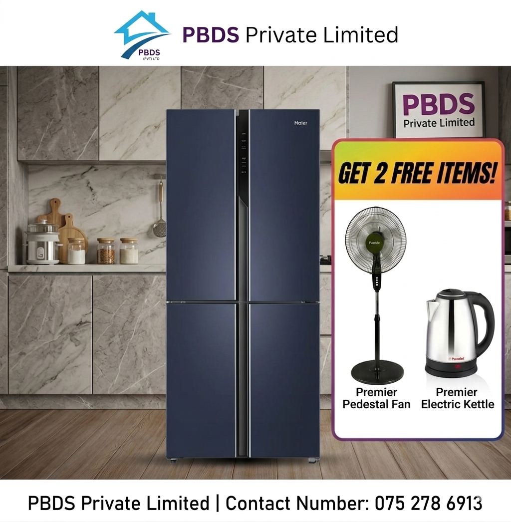 Haier 598L Side By Side Triple Door Inverter Refrigerator HRT-683KG