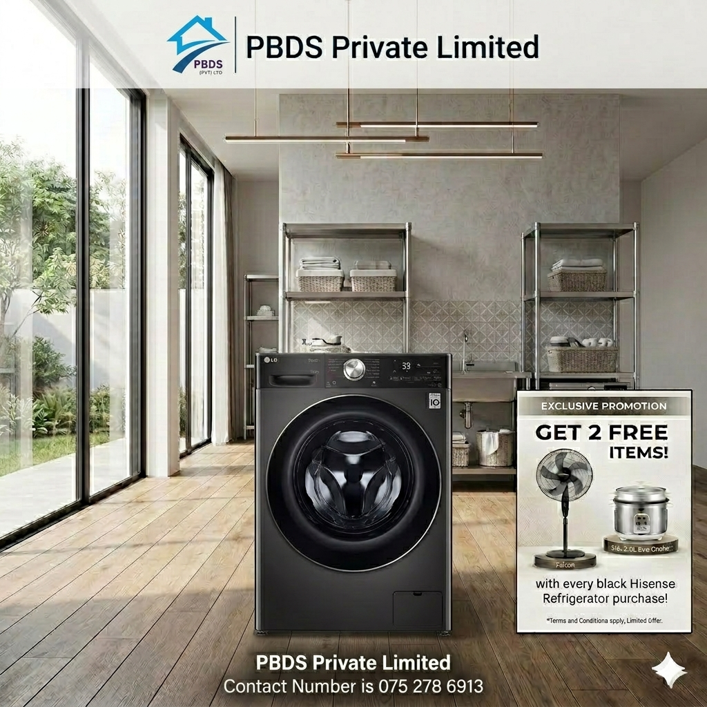 LG 11/7KG Front Loader Inverter Washer Dryer - Black FV1411H2B