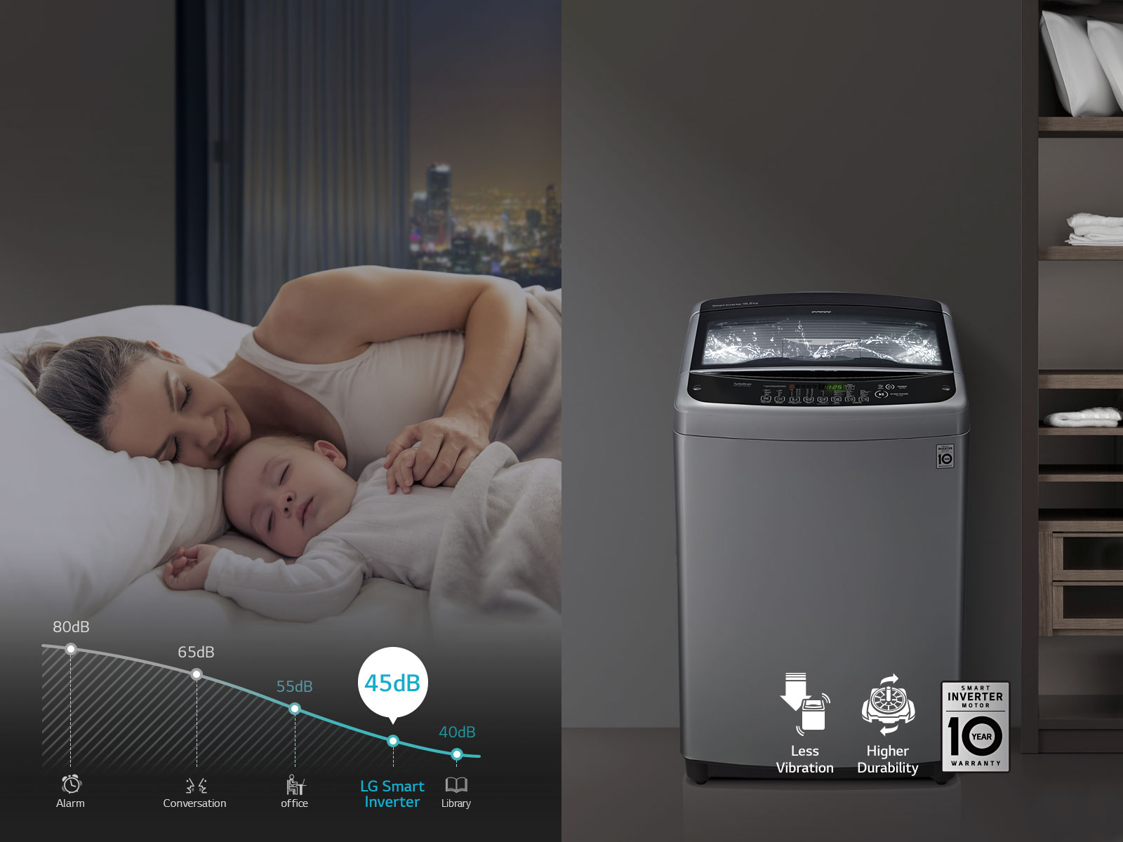 LG 11KG Smart Inverter Top Load Washing Machine - Black T2311VSAB thumbnail 6