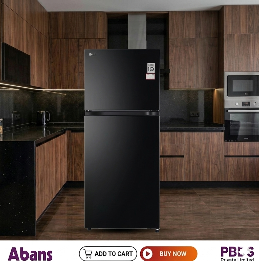 LG Inverter Refrigerator Double Door 238L - Onyx Black GL-M250BOBI thumbnail 2